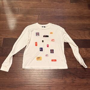 Nike White Graphic Long Sleeve Tee